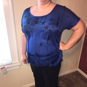 Deep blue & black shirt